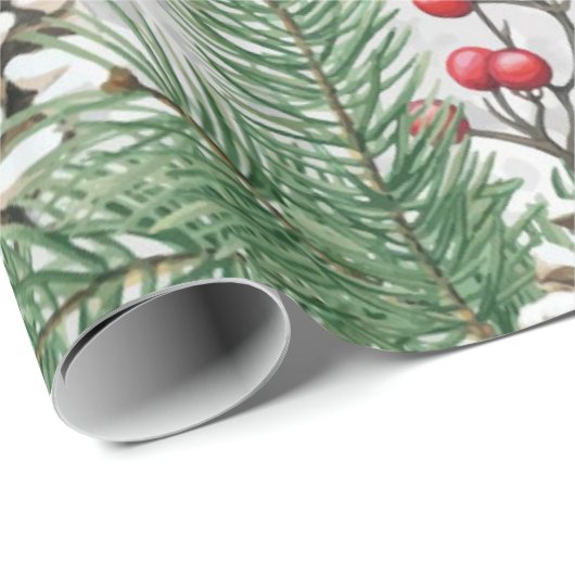 Weihnachtsbaum Pine Cone und Kunstharz Schnee Geschenkpapier (Rolleneckpunkt)