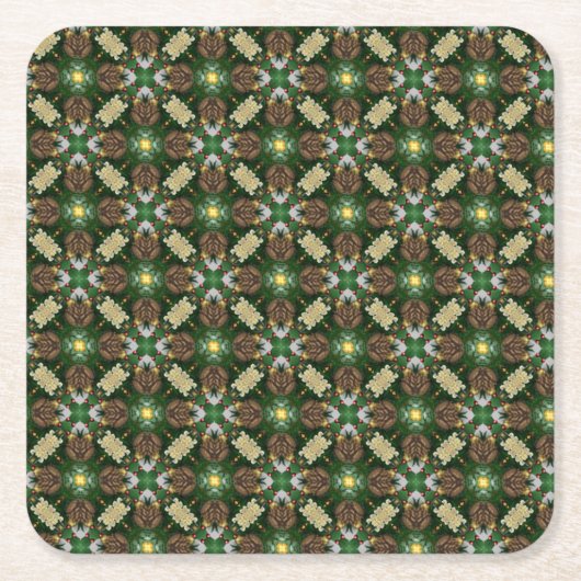 Weihnachtsbaum Pine Cones Muster Rechteckiger Pappuntersetzer (Vorderseite)
