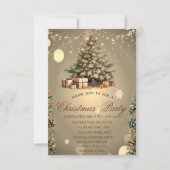 Weihnachtsbaum, Pine cones Stars Weihnachtsunterne Einladung (Vorderseite)