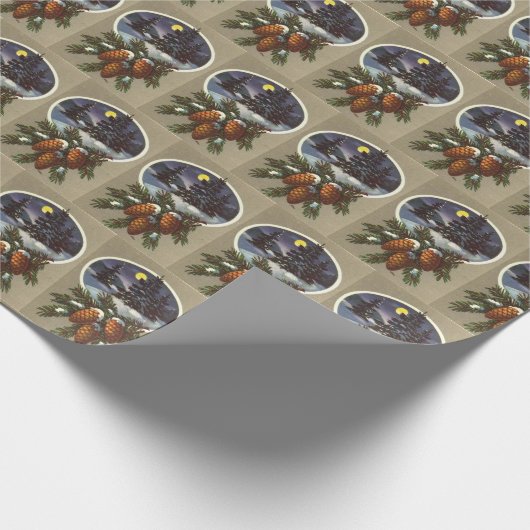 Weihnachtsbaum pinecone Muster gekachelt Geschenkpapier (Ecke)