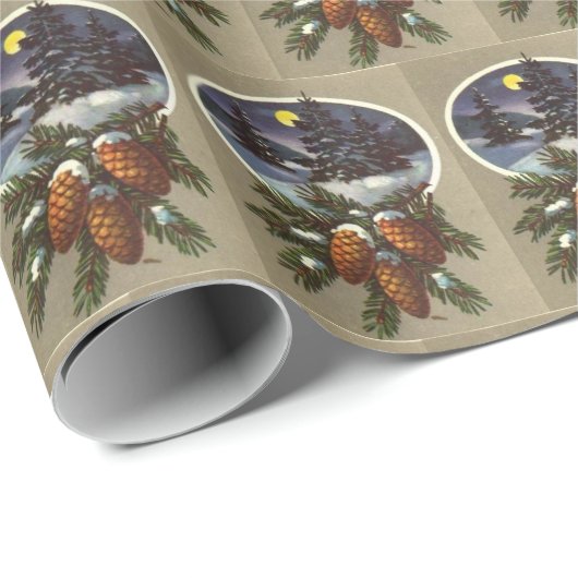 Weihnachtsbaum pinecone Muster gekachelt Geschenkpapier (Rolleneckpunkt)