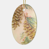 Weihnachtsbaum Pinecones Sparkle Vintag aussehen Keramik Ornament (Links)