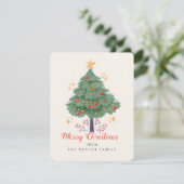 Weihnachtsbaum Pines Urlaub Niedlich Feiertagskarte (Stehend Vorderseite)