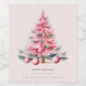 Weihnachtsbaum Pink Baubles Wein Labels Weinetikett (Einzelnes Label)