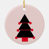 Weihnachtsbaum Pink Black Red Modern Keramik Ornament (Hinten)