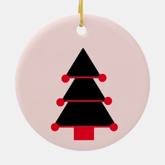 Weihnachtsbaum Pink Black Red Modern Keramik Ornament (Hinten)