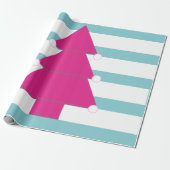 Weihnachtsbaum Pink Blue Red Geschenkpapier (Ungerollt)