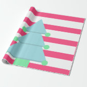Weihnachtsbaum Pink Blue White Geschenkpapier (Ungerollt)