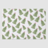 Weihnachtsbaum & Pink Bow Holiday Tissue Seidenpapier (Vorderseite)