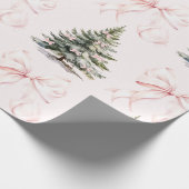 Weihnachtsbaum Pink Bow Wrapping Paper Geschenkpapier (Ecke)
