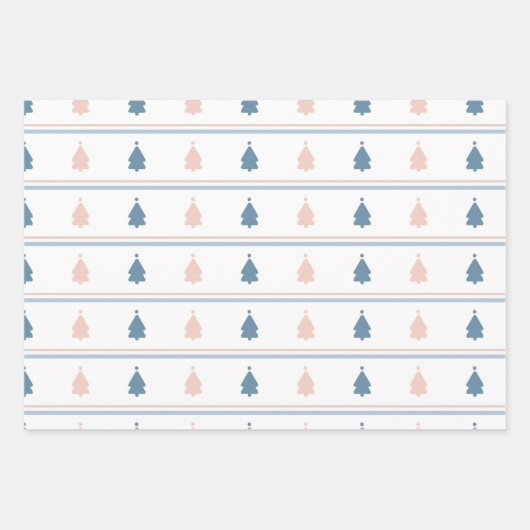 Weihnachtsbaum Pink Geschenkpapier Set (Vorderseite 3)