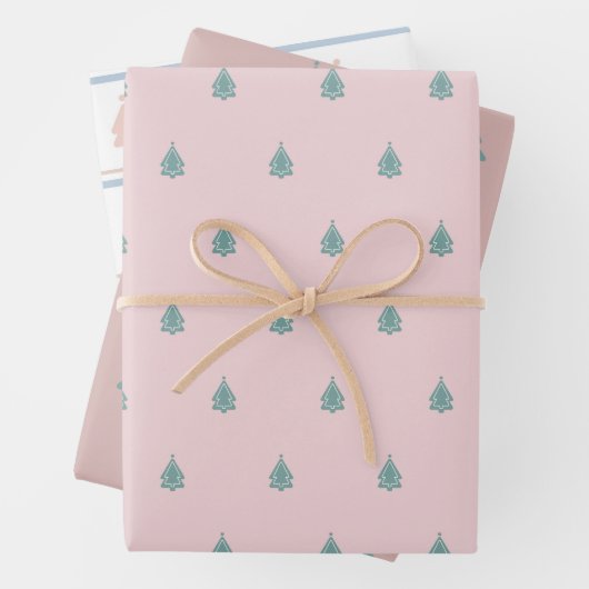 Weihnachtsbaum Pink Geschenkpapier Set (Beispiel)