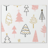 Weihnachtsbaum Pink Gold Geschenkpapier (Flach)