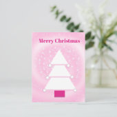 Weihnachtsbaum Pink Stars Gruß Postkarte (Stehend Vorderseite)