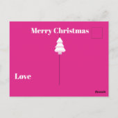 Weihnachtsbaum Pink Stars Gruß Postkarte (Rückseite)