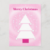 Weihnachtsbaum Pink Stars Gruß Postkarte (Vorderseite)