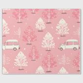 Weihnachtsbaum Pink Vintag Retro Van Geschenkpapier (Flach)