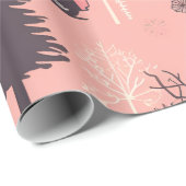 Weihnachtsbaum Pink Vintag Retro Van Geschenkpapier (Rolleneckpunkt)