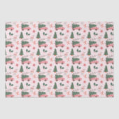 Weihnachtsbaum Pink Vintag Retro Van Seidenpapier (Vorderseite)