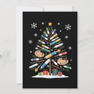 Weihnachtsbaum-Pinselpalette Künstler Xmas Einladung