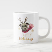 Weihnachtsbaum Pit Bull Hund| Gute Ferien Jumbo-Tasse (Rechts)