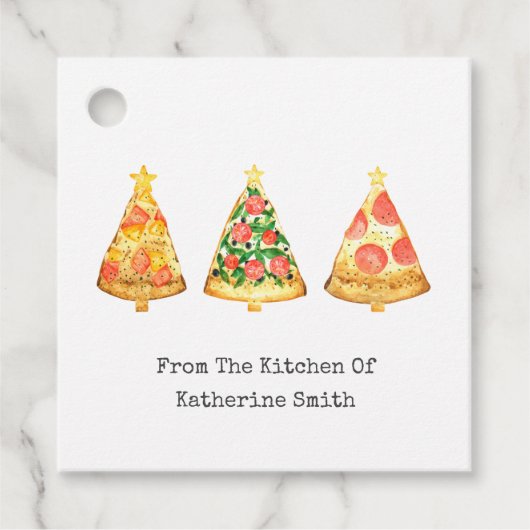 Weihnachtsbaum Pizza aus der Küche von Geschenkanhänger (Vorderseite)