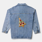 Weihnachtsbaum Pizza Ornament Jeansjacke (Rückseite)