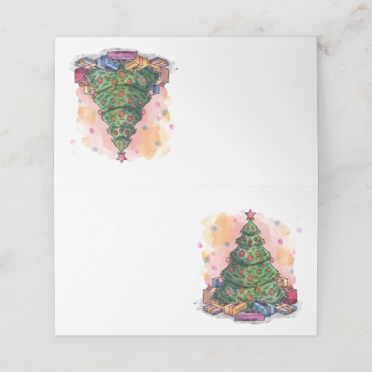 Weihnachtsbaum Platzkarte (Außenseite Aufgefaltet)