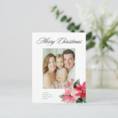 Weihnachtsbaum Poinsettia Design Feiertagspostkarte (Stehend Vorderseite)