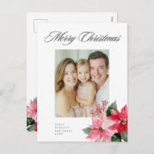 Weihnachtsbaum Poinsettia Design Feiertagspostkarte (Vorne/Hinten)