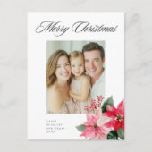 Weihnachtsbaum Poinsettia Design Feiertagspostkarte (Vorderseite)