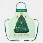 Weihnachtsbaum Poinsettia Design Schürze (Vorderseite)