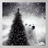 Weihnachtsbaum & Polar-Bär Poster (Vorne)