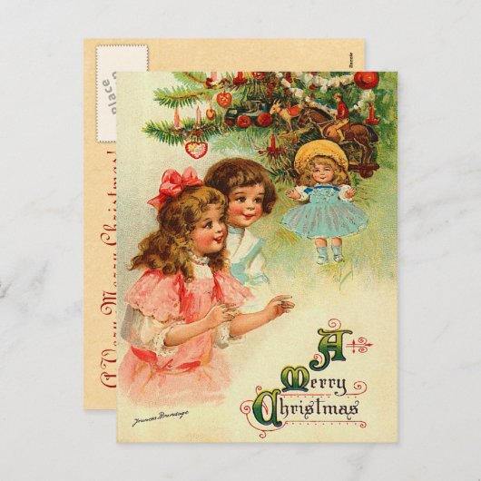 Weihnachtsbaum Postcard Feiertagspostkarte (Vorne/Hinten)