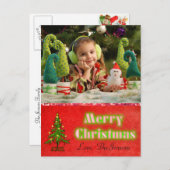 Weihnachtsbaum Postcard Personalisiert Red Feiertagspostkarte (Vorne/Hinten)