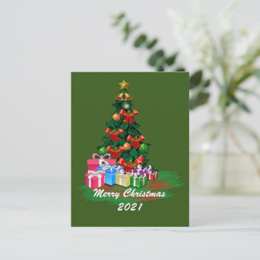 Weihnachtsbaum Postkarte (Stehend Vorderseite)