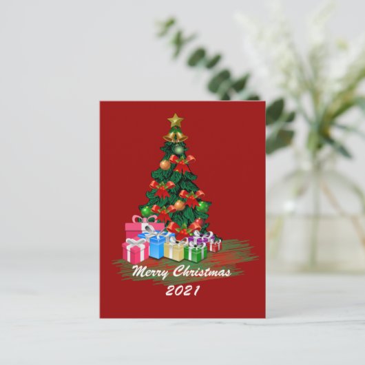 Weihnachtsbaum Postkarte (Stehend Vorderseite)