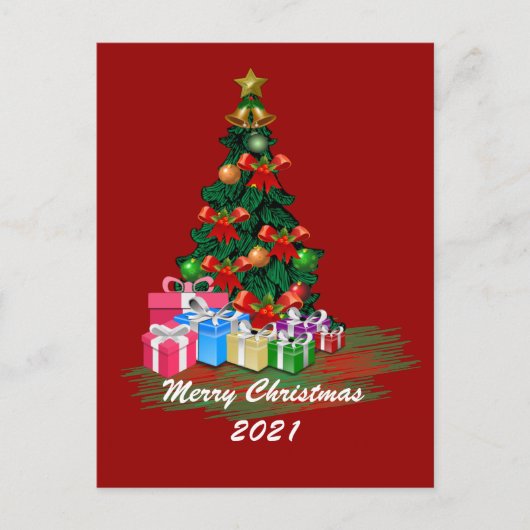 Weihnachtsbaum Postkarte (Vorderseite)