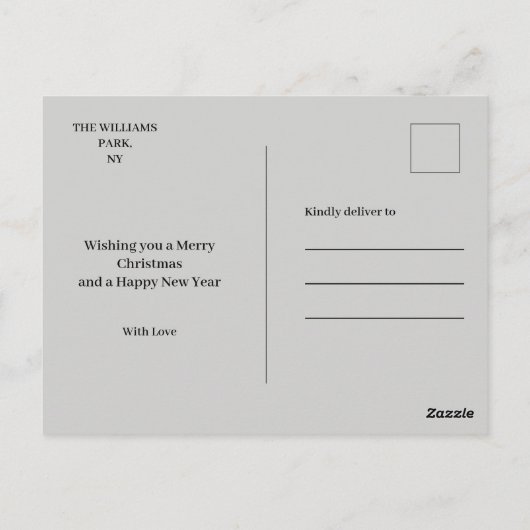 Weihnachtsbaum Postkarte (Rückseite)