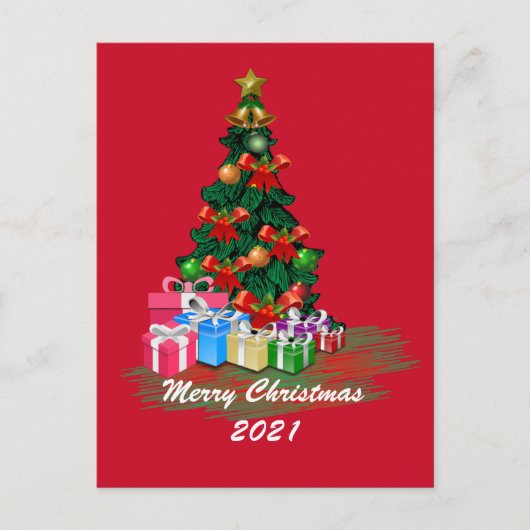 Weihnachtsbaum Postkarte (Vorderseite)