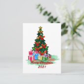 Weihnachtsbaum Postkarte (Stehend Vorderseite)