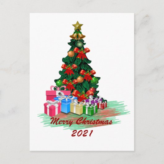 Weihnachtsbaum Postkarte (Vorderseite)