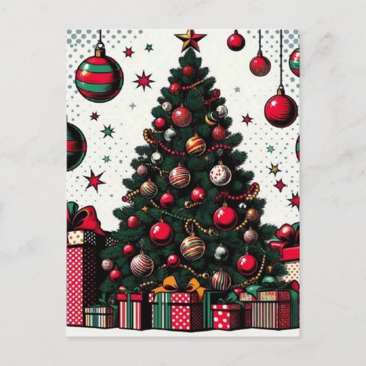 Weihnachtsbaum Postkarte (Vorderseite)