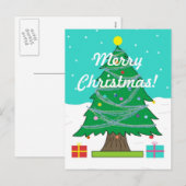 Weihnachtsbaum-Postkarte Feiertagspostkarte (Vorne/Hinten)