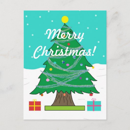 Weihnachtsbaum-Postkarte Feiertagspostkarte (Vorderseite)
