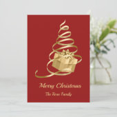 Weihnachtsbaum präsent feiertagskarte (Stehend Vorderseite)