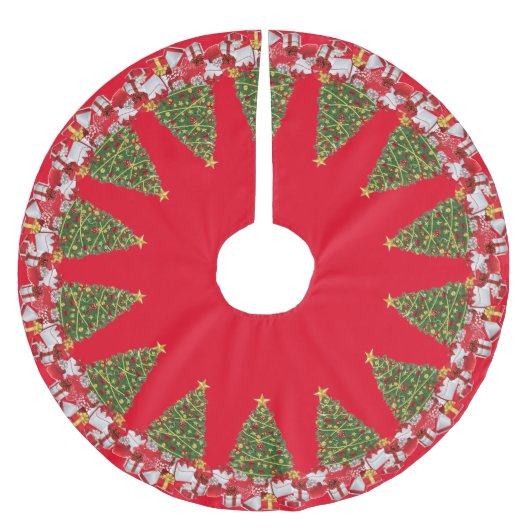 Weihnachtsbaum präsentiert Baumrock Polyester Weihnachtsbaumdecke (Vorderseite)