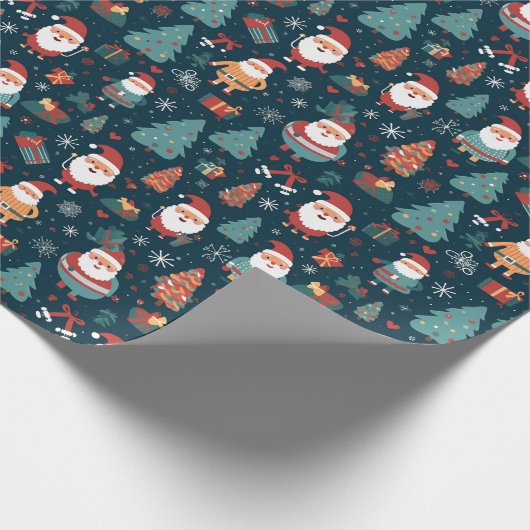 Weihnachtsbaum präsentiert Muster GIft Geschenkpapier (Ecke)