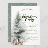 Weihnachtsbaum,Präsentiert Schnee Weihnachten Part Einladung (Vorne/Hinten)