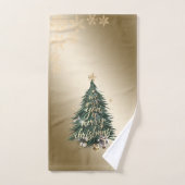 Weihnachtsbaum präsentiert Sterne Schneeflocken Badhandtuch Set (Handtuch)